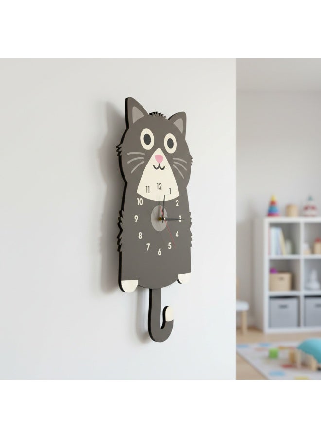 A wall clock with a moving pendulum in the shape of a cat, combining modern design and bright colors, with a silent movement and excellent quality, adds an attractive decorative touch to any space. - Image 4